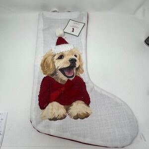 Storehouse Holiday Christmas Stocking Golden Retriever Puppy Dog Sweater